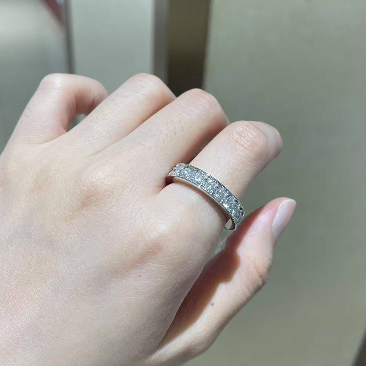 25 point ring S925 silver plated platinum women's ring custom selection, accessory stone moissanite diamond 4.5ct